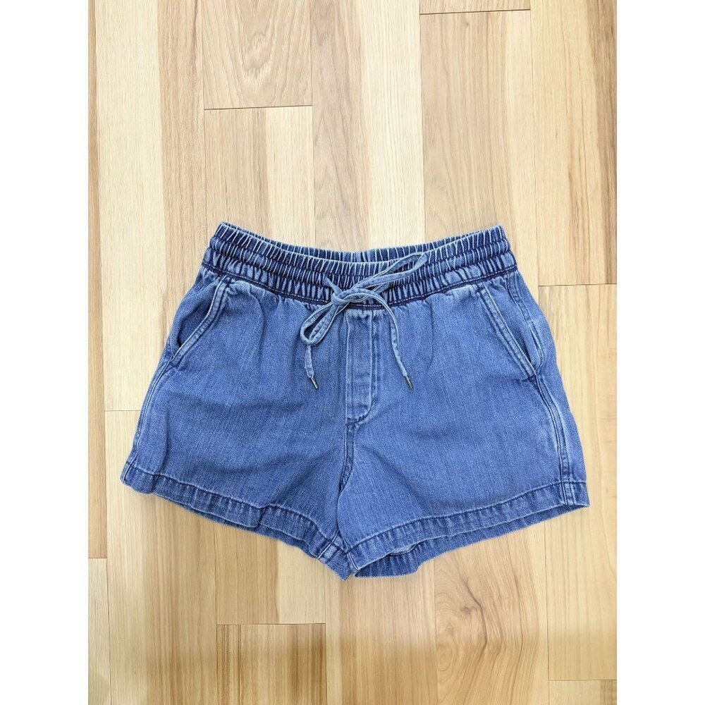 GAP XS Drawstring Waist Stretch Denim Shorts Blue EUC